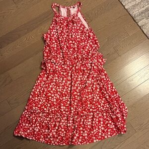Red Floral womens dress